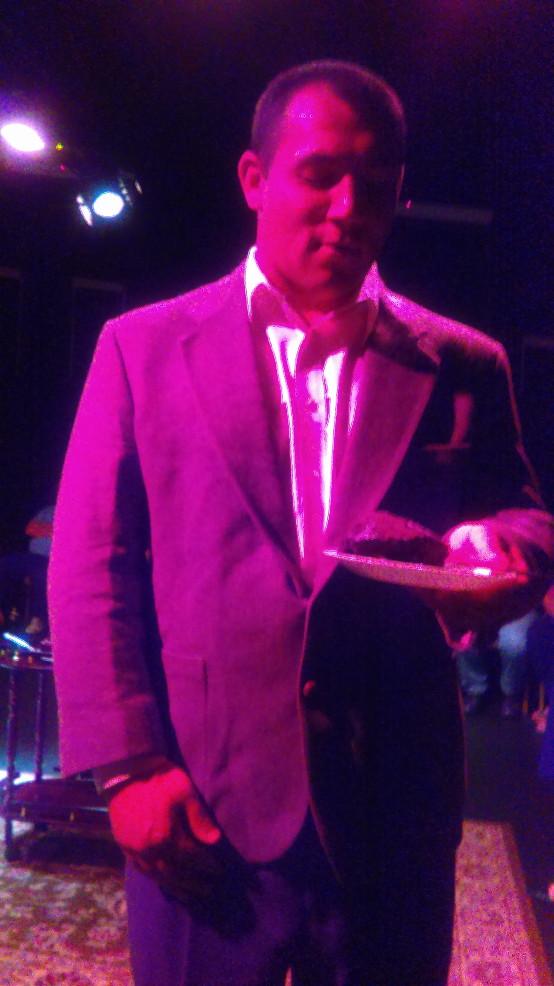 Vincent Pensabene performing in the play "A Murder Is Announced" at Saint Leo University in 2016